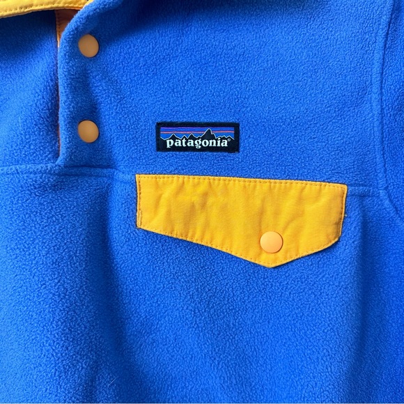 Patagonia Synchilla T-Snap Pullover Fleece in Blue & Orange SZ XS - Picture 5 of 9